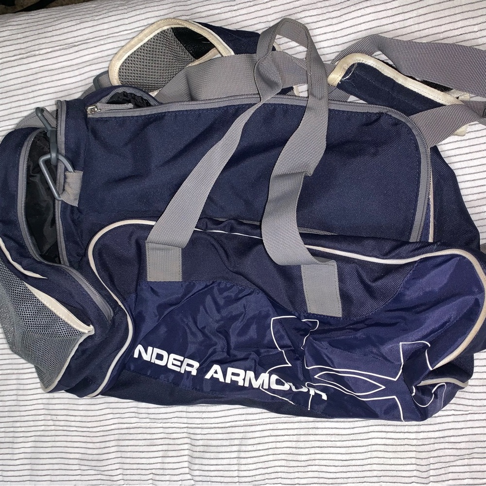 Under Armour Dark Blue Duffel Bag with Gray Accents